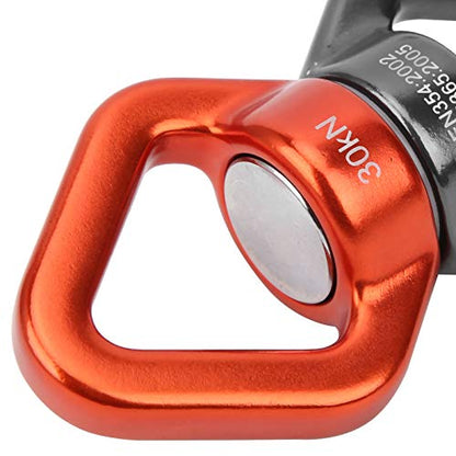 RiToEasysports Climbing Rotational Device, 360 Degree with Sealed Steel Ball Bearings for Rock Climbing Swing Aerial Yoga Hammock - color: Gray Orange