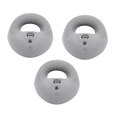 Atomik Rock Climbing Holds Set of 3 Large Bolt-On Jug Rings in Gray