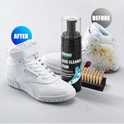 Shoe Cleaner Kit Sneaker Cleaner, Deep Clean yet Gentle Pro Concentrated Foam Formula with 2 Brush & Microfiber Towel, Safe Shoe Care Set for white shoe, Suede, Leather, Canvas, Mesh & More