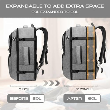 Extra Large Travel Backpack, Carry on Luggage Backpack TSA 18.4 inch Laptop Bag Flight Approved, Lightweight Business Luggage Bag, Travel Gifts for Men, Black - color: Grey, size: 18.4 Inches