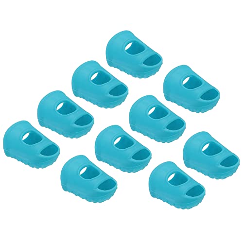 PATIKIL Finger Tips Anti Slip Fingertip Protector, 10 Pack 28mm Silicone Finger Guard for Paper Sorting Sewing Guitar Playing, Light Blue M Size - color: Light Blue