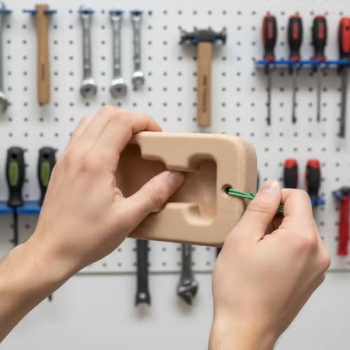 Qianly Wooden Fingerboard with Hanging Rope Tool Climbing Fingerboard for Boulderers, Home Gym