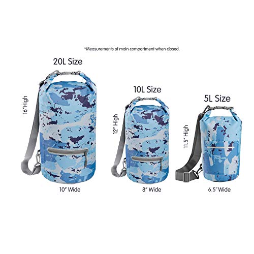Skog Å Kust DrySak Roll Top Waterproof Bag, 5, 10 & 20 Liter - color: Blue Camo, size: 20 Liter