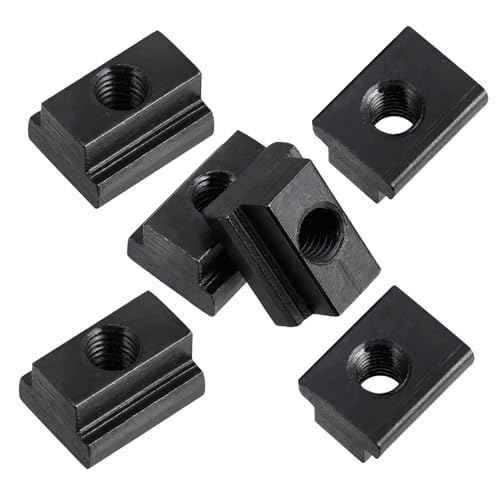 Mobestech 10pcs T-Type Sliding Nut Block M8 Steel Nuts for Furniture Cabinetry and Rock Climbing Holds