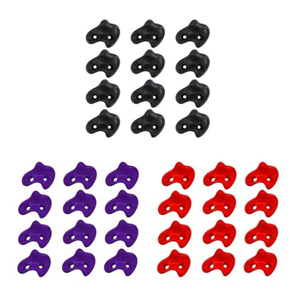 12Pcs Rock Climbing Wall Holds Set with Textured Grip Climbing Stone for Backyard Playgrounds Rock Wall - color: Purple