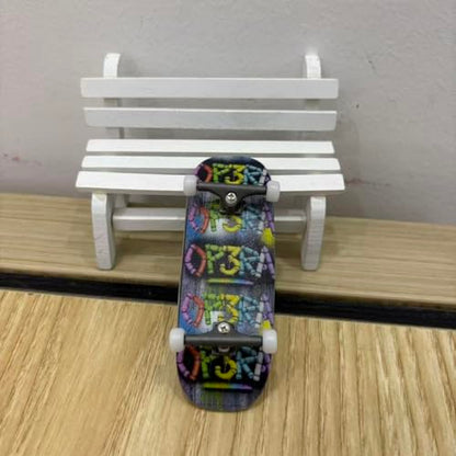 LEEFAI Pro Fingerboard Complete 34x96mm Pre-Assembled Set up with Solid Metal Trucks, Bearing Wheels-OP3RA Fingerboard Beginner Series (Stamp V3)
