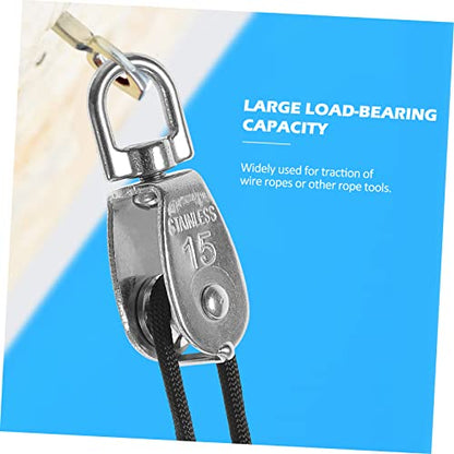 Cabilock 1Set Pulley Hook System Traction Pulley Wheel with Rope for Strength Training Accessories Easy Installation for Home Fitness and Outdoor Applications