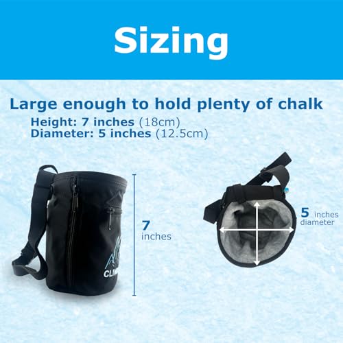 Chalk Bag + Ball for Rock Climbing, Bouldering, Top Rope | Climb On - style: Chalk Bag + Refillable Ball