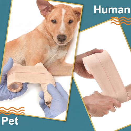4 Rolls Elastic Tape Adhesive Elastic Tape Self Adhesive Bandage Wrap Flexible Stretch Bandages for Sports Support, Joint Protection & Pet Caring, 5 Yard(3 Inch in Width) - size: 3 Inch in Width
