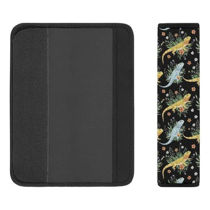 Soft Padded Car Seat Belt Pad for Child, Most Cars, 2 Piece Dark Bearded Dragon Botanical Lizard Wild Flower Seat Belt Cushion Comfortable Driving - color: Pattern 48