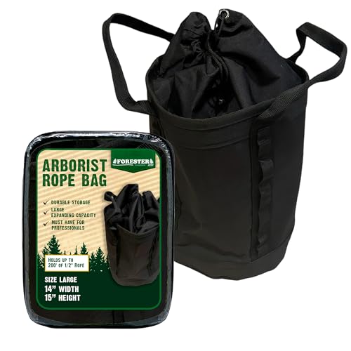 FORESTER Large Arborist Rope Bag - Bucket Style Storage Bag | Arborist Equipment | Tree Climbing Gear | Heavy Duty Nylon Gear Bag with Handles