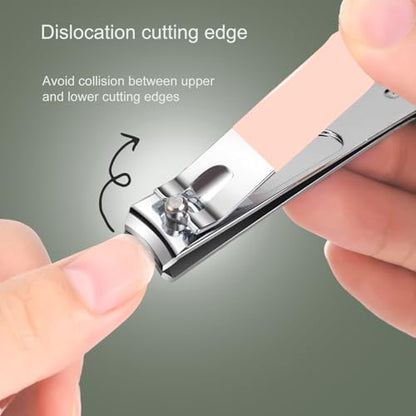16 pcs Manicure Set Nail Clippers Pedicure Kit Stainless Steel Tools Portable Travel Case for Thick Nails(Rose Gold) - color: Rose Gold
