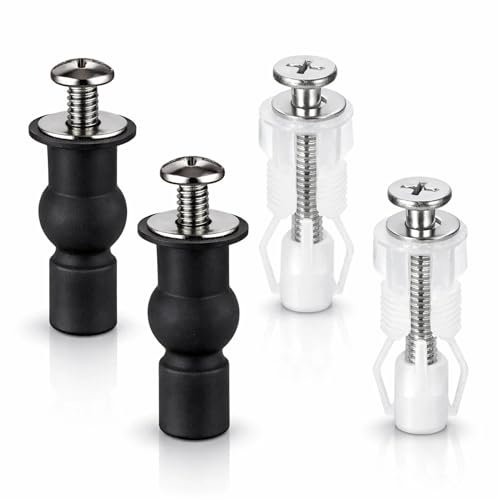 2 Set Toilet Seat Screws, Stainless Steel Toilet Seat Bolts with Expanding Rubber & Plastic Nuts - Universal Toilet Hardware Replacement Kit for Most Top-Mount Toilet Seats' Top-Mount Hinges - style: Universal style fits 14-19mm holes