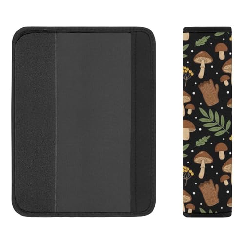 2 Pack Universal Soft and Comfortable Car Seat Belt Pad for Girls and Boys, Stroller Pushchair High Chair, Mushroom Leaf Shoulder Protector - color: Pattern 1192