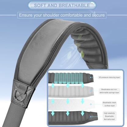 ZINZ Shoulder Strap 78" Belt with Neoprene Thick Padded, Universal Bag Strap with Double Adjustable Buckles and Metal Swivel Hooks,Ideal for Individuals 5'11" and Taller,Gray - color: Gray