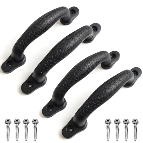 Black Playground Safety Handles, Non-Slip Grab Handles, 4 Pack | Durable Non-Slip Plastic Grip for Indoor and Outdoor Playsets, Perfect for Treehouses, Jungle Gyms, and Swing Sets - color: Black-4Pack