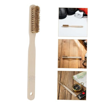Rock Climbing Chalk Brush with Powerful Scrubbing and Comfortable Grip, Wooden Handle and Natural Bristles for Indoor Rock Climbing Surface Cleaning