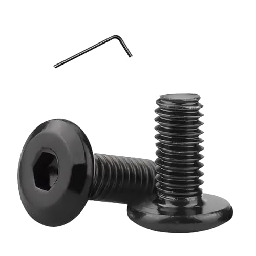 Metuja M6-1.0 x 10mm,20-Pack Black Flat Head Hex Socket Cap Screw Bolts,304 Stainless Steel,Fully Threaded M6 Bolts,Metric Fasteners for Furniture - size: M6-1.0x10mm