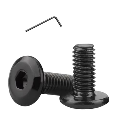 Metuja M6-1.0 x 10mm,20-Pack Black Flat Head Hex Socket Cap Screw Bolts,304 Stainless Steel,Fully Threaded M6 Bolts,Metric Fasteners for Furniture - size: M6-1.0x10mm
