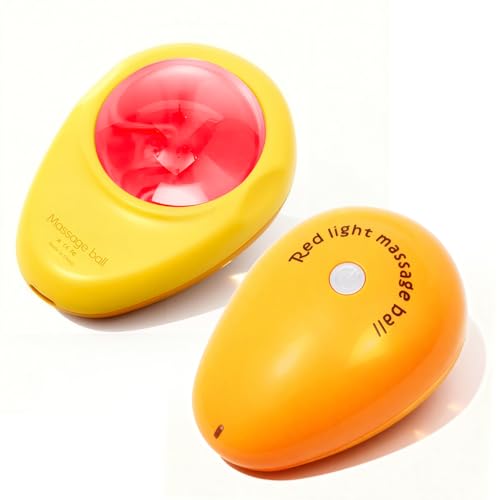 Red Light Vibrating Massage Ball - Trigger Point Tool for Deep Tissue & Muscle Pain Relief, Portable, Suitable for Use All Over the Body (Mango) - color: Mango