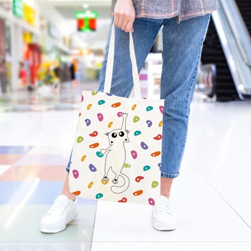 JXGZSO Rock Climbing Lover Gift Mountaineering Shoulder Bag Bouldering Canvas Tote Bag Boulderer Gift Sport Climber Gift