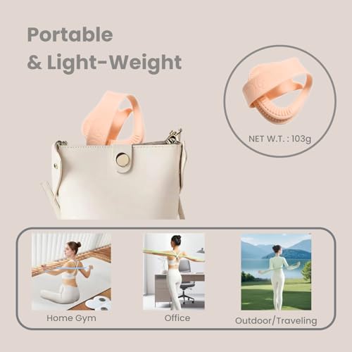 Figure 8 Resistance Band with Non-Slip Handles | Silicone Exercise Bands, Arm Shoulder Back Chest Workout, Portable Fitness Stretch Ropes for Home Gym, Yoga, Pilates, Rehab - color: 15LB Pink