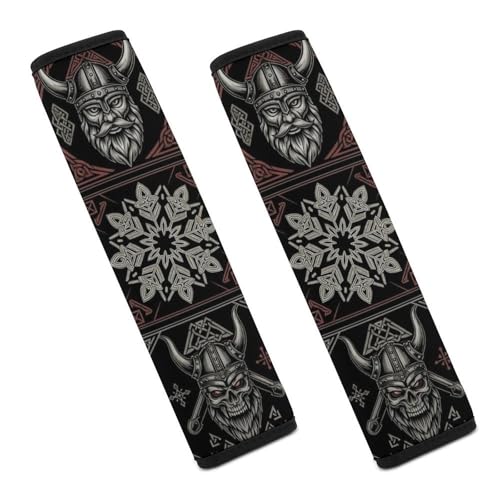 2 Pack Warrior Vikings Norse Mythology Car Seat Belt Pad Soft Padded Harness Pads Strap for Child, Car Seats Pushchair Strollers High Chair Pushchair, Anti-Slip Pad - color: Pattern 1137