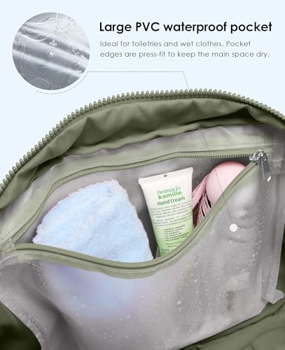 Gym Bag for Women, Travel Duffle Bags with Wet Pocket, Lightweight Carry on Bag Overnight Weekender Duffel Bag, Water Resistant (Sage Green) - color: Sage Green