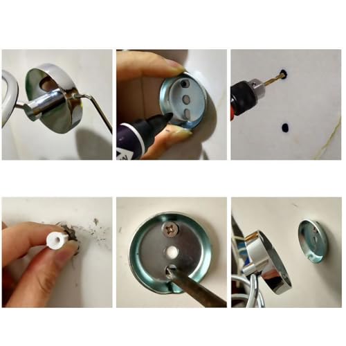 1 Set Towel Bar Replacement Parts for Replacing Wall Mounted Towel Bars Stainless Steel Screw Set Silver Hanging Tightening Screws (1.65in Round + 1.35in Hexagonal Fixing Piece)