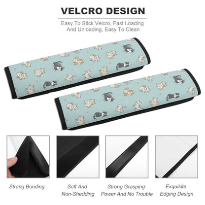 2 Pack Cute Cat Heart Blue Car Seat Belt Pad Breathable Shoulder Harness Cover for Adult Use, Stroller Pushchair High Chair, Pressure Relief - color: Pattern 265