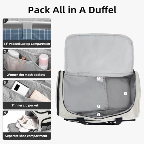 CLUCI Gym Bag for Men & Women, 35L Sports Duffle Bag for Travel,4 in 1 Weekender Bag,Overnight Backpack with Shoe Compartment,Carry on Duffel Bag for Airplane