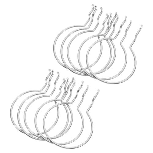 UKCOCO 10pcs Silver Metal Pegboard Hooks with Cup Holder Rings, Iron Hanging Board Organizer Hardware for Garage Craft Room Storage and Tool Hanging