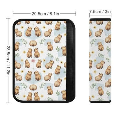 2 Pack Breathable Car Seat Belt Pad for Child, Stroller Pushchair High Chair, Cute Capybara Blue Floral Neck Strap Covers, Neck and Shoulder Support - color: Pattern 957