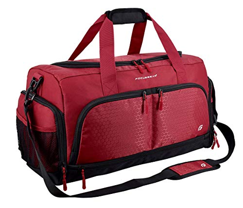 Ultimate Gym Bag 2.0: The Durable Crowdsource Designed Duffel Bag with 10 Optimal Compartments Including Water Resistant Pouch - color: Red, size: Medium (20")