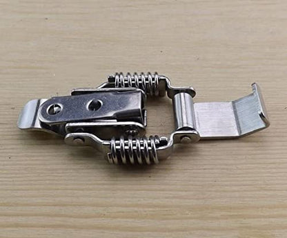 NRC&XRC Stainless Steel Rustic Industrial Double Spring Locking Latch Hasp Chest Toggle Catch Clasp Furniture Hardware Accessories w/Screws (2, M) - size: Medium