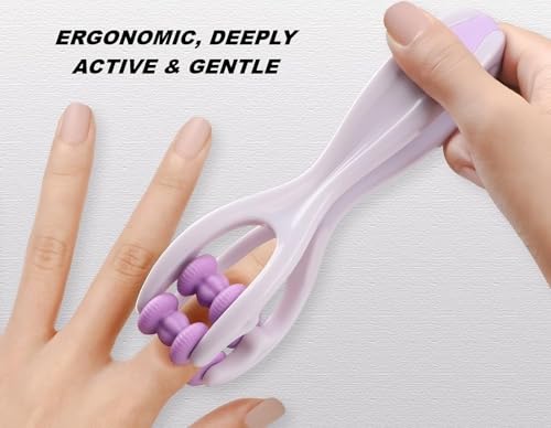 2pcs Finger Massager for Arthritis Finger Arthritis Pain Relief Manual Massage Tools Hand Massage Roller Thumb Massager for Woman Mothers Day Gift Palm Foot Acupressure Tool (Purple) | Hand Thumb Palm Foot Acupressure Massage Tools for Arthritis Massager