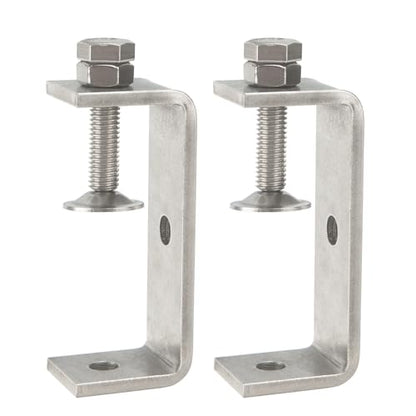Stainless Steel C Clamps 3.2In for Mounting, Heavy Duty Metal U Clamp for Metal Working Small Desk Clamp with Stable Wide Jaw Opening & Protective Pads/I-Beam Design (2pcs) - color: 3 3/8 In-2pcs-86mm