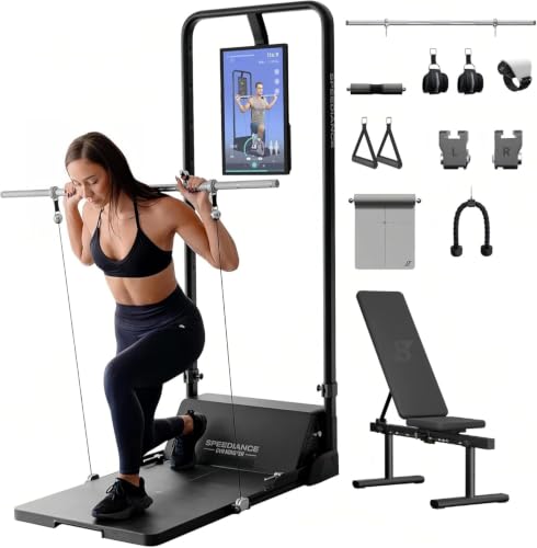 Speediance Gym Monster Smart Home Gym, Multifunctional Strength Training Machine, Smith Machine Power Cage Workout Station, Squat Rack Cable Machine, Full Body Fitness Equipment for Home Workout - style: Works Plus