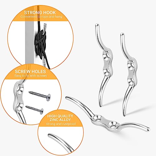 LAIWOO M25 Heavy Duty Stainless Steel Pulley Block, Rope and Hooks, 2 Pack | Includes eye pad plate and line cleat, corrosion resistant, for lifting, DIY and clothesline - size: M25-11P