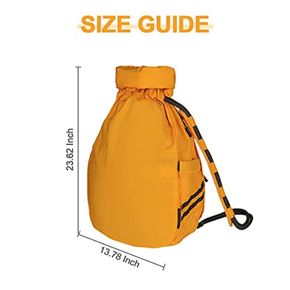 Water-Resistant Drawstring Bag - Expandable 30L with Anti-Theft Zipper Pockets - Ideal Small Cinch Backpack for Men, Women, and Kids - Perfect Gym, Beach, School, and Travel Bag (Orange)