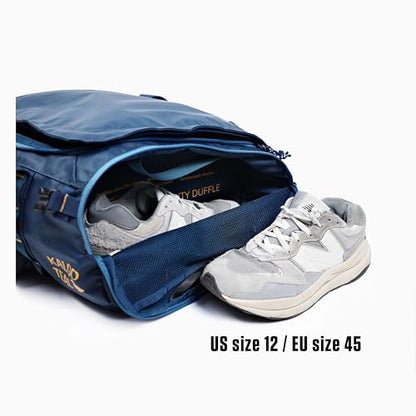 Utility Duffle Bag 40L, Convertible Backpack for Travel, Gym & Commute, Water Repellent - color: Blue Abyss