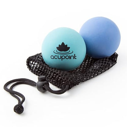 Acupoint Massage Therapy Ball Set of 2 - Myofascial Release, Trigger Point & Deep Tissue - Lacrosse Ball for Back, Neck, Foot and Plantar Fasciitis Relief - style: Blue