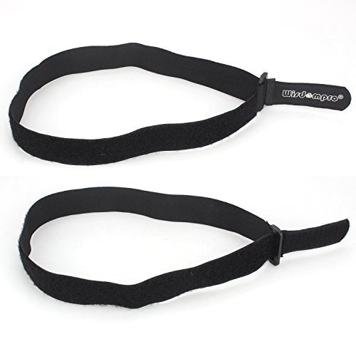 Wisdompro 12 Pack 1 x 24 Inch Long Hook and Loop Tie Down Straps Heavy Duty | Durable Nylon, Reusable, Large, Wide, Black, Functional Adjustable Fastening Cinch Strap Cable Cord for Home, Office, Outdoor - size: 1 x 24 Inch, 12 Pack