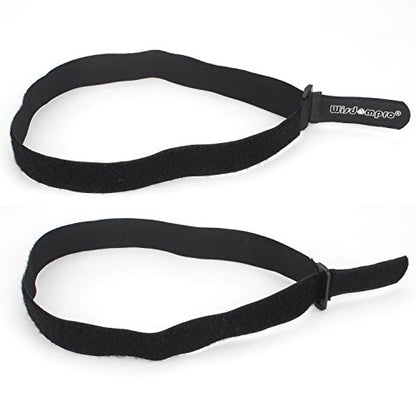 Wisdompro 12 Pack 1 x 24 Inch Long Hook and Loop Tie Down Straps Heavy Duty | Durable Nylon, Reusable, Large, Wide, Black, Functional Adjustable Fastening Cinch Strap Cable Cord for Home, Office, Outdoor - size: 1 x 24 Inch, 12 Pack