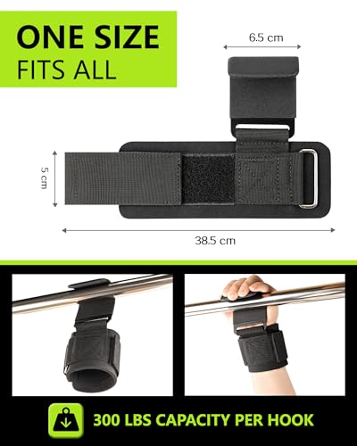 Weight Lifting Hooks (Pair), Lifting Wrist Straps For Deadlifts, Pull Ups & Shrugs, 600 Lbs(272 kg) Capacity Wristband with Thick Padding, Heavy Duty Gym Workout Grips Straps for Men and Women - color: 272kg 01
