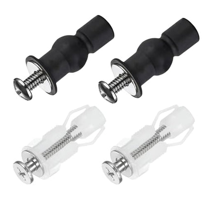 2 Set Toilet Seat Screws, Stainless Steel Toilet Seat Bolts with Expanding Rubber & Plastic Nuts - Universal Toilet Hardware Replacement Kit for Most Top-Mount Toilet Seats' Top-Mount Hinges - style: Universal style fits 14-19mm holes