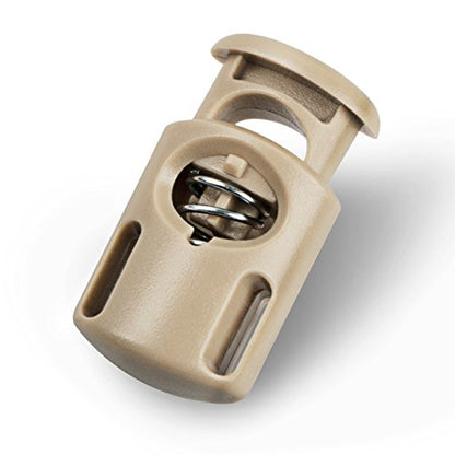 DYZD Plastic Cord Locks End Spring Stop Toggle Stoppers Multi-Colour (10PCS, Khaki) - color: Khaki