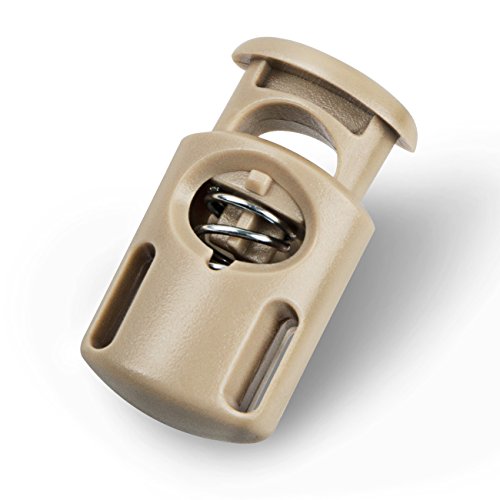 DYZD Plastic Cord Locks End Spring Stop Toggle Stoppers Multi-Colour (10PCS, Khaki) - color: Khaki