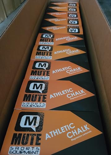 MUTE Sports Gym Chalk Case Pack of 10 Boxes, 80 2 oz. Blocks, White, Magnesium Carbonate | Weightlifting, Gymnastics, Rock Climbing, Olympic Lifting, Barbell | Better Grip and Dry Hands