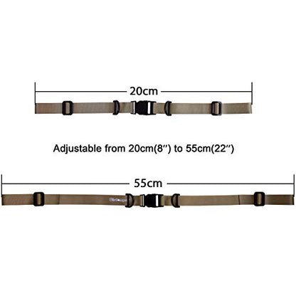 Wisdompro Backpack Chest Strap, Heavy Duty Backpack Sternum Strap Add on | Adjustable Nylon Chest Belt Replacement with Quick Release Buckle, for Travel, Hiking, Camping and Jogging - with Slide Locks - color: Khaki